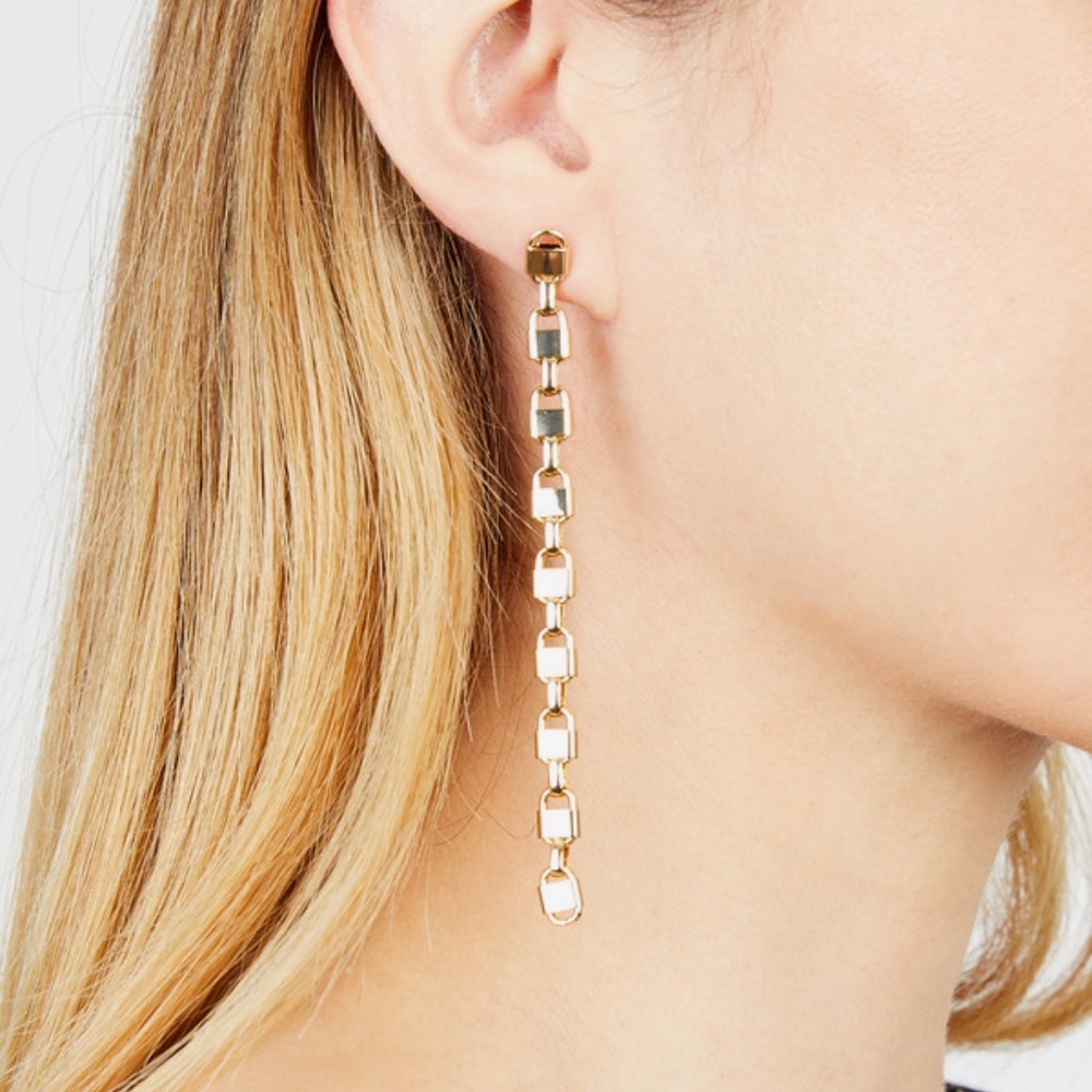 Noir Luxe Chain Drop Earrings